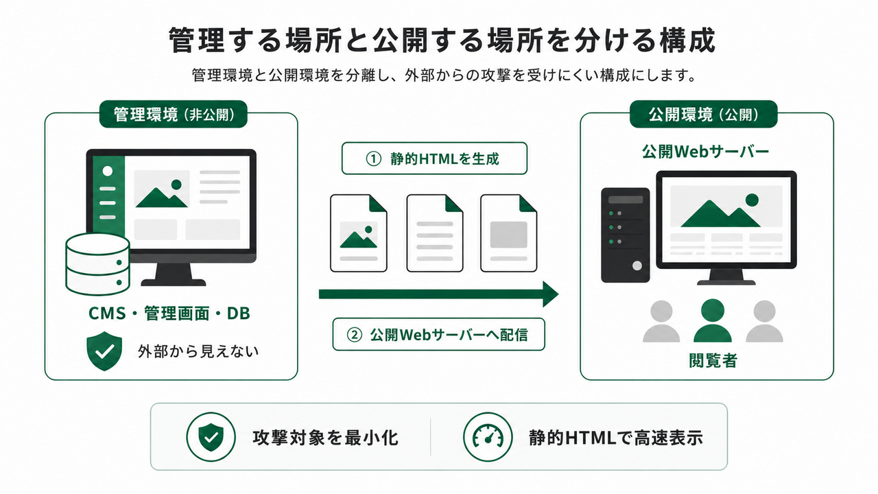 管理する場所と公開する場所を分けるMovable Typeの構成図