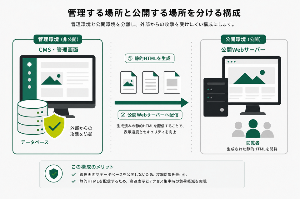 管理する場所と公開する場所を分けるMovable Typeの構成図